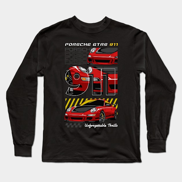 Porsche 911 GT3 RS Sports Car Long Sleeve T-Shirt by milatees